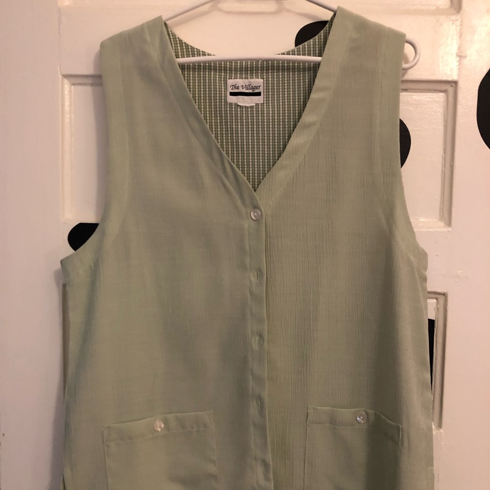 Vintage Mint Green Long Vest